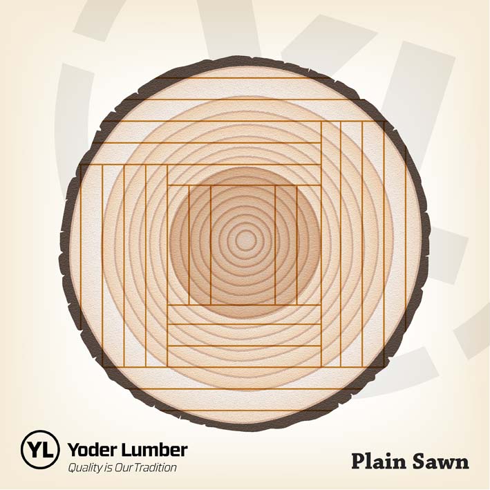 Saw Cuts Graphic Plain Sawn